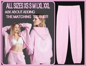 VICTORIA'S SECRET PINK RELAXED FULL ZIP HOODIE SWEATSHIRT & PANT SET🔥NWT XS-XXL - Picture 1 of 15