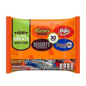 Hershey Assorted Chocolate Snack Size Minis Candy Variety Bag 15.57 oz 30 Pieces - Picture 1 of 7