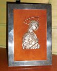 VINTAGE ITALY SILVERPLATE PICTURE FRAME FIGURINE WALL DECORATION MADONNA DESIGN