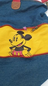 Vintage Mickey Mouse Disney Schultertasche Handtasche mit passendem Kofferanhänger - Bild 1 von 21