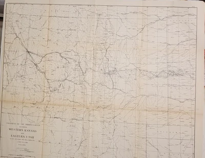 1883 US Geodetic Survey triangulation map Colorado Kansas Utah - Image 1 of 4
