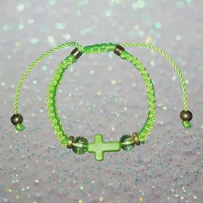 💜Pulsera de rosca cruzada hecha a mano con cuentas de vidrio Foto 1 de 2