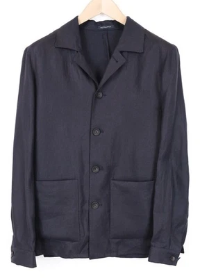 Suitsupply Walter Veste Pour Homme UK36R Marine Bleu Lin Shacket Veste Légère - Photo 1/4