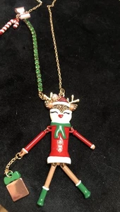 Betsey Johnson funkelndes Rentier grün Strass Akzent lange Halskette-Neu mit Etikett 33" - Bild 1 von 8