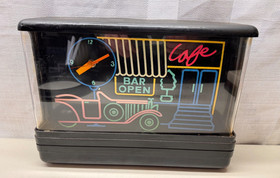 Vintage 1980s Gemini Nuon Bar Open clock. Please Read.