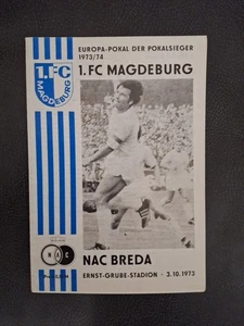 1.FC Magdeburg : NAC Breda 3.10.1973 Programm DDR EC Europapokal Orginal - Bild 1 von 2