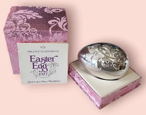 VINTAGE 1977 Wallace Silvermiths Silver Plated Easter Egg w/Lilies - First Issue - Picture 1 of 1