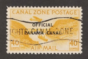 1947 Canal Zone Sc# CO6 (official airmail) 40¢ Plane over Ship. Used Cv$7.50 - Picture 1 of 1