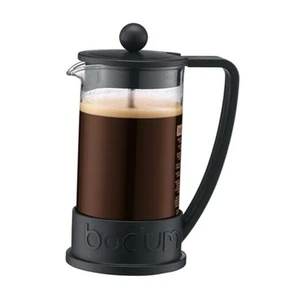 12 Unzen Brasilien French Press Kaffeemaschine, Hochhitze Borosilikatglas, Schwarz - - Bild 1 von 7