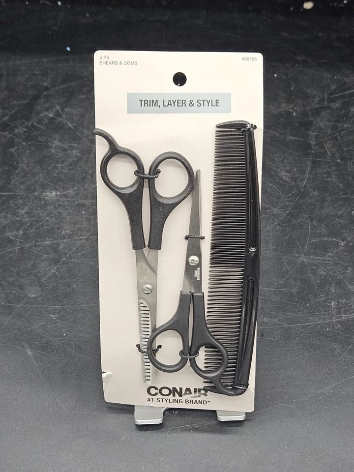 Conair ножницы и расческа 3 изделия комплект ножницы отделки слой стиль #80105 новый стрижки - Изображение 1 из 4