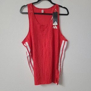 Adidas Adizero Running Tank Singlet JF3462 Size L Red - Picture 1 of 4