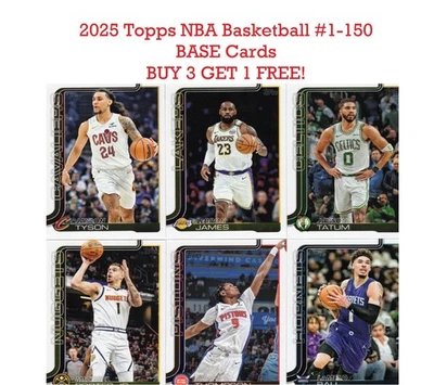 2025-2026 Topps Basketball #1-150 BASE Pick/Choose Your Card BUY 3 GET 1 FREE - Image 1 of 3