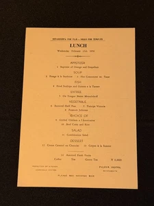 Lunch February 15 1956 Fujiya Hotel Miyanoshita Nikko for Temples Vtg Menu - Picture 1 of 2
