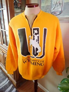Sudadera Vintage 1/4 Cremallera Wyoming Vaqueros Talla XXL Pullover EE. UU. Hecha por SOFFE - Imagen 1 de 6