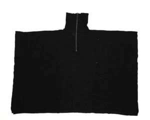 Banana Republic Zip Front Knit Poncho Collared Neck Black Womens One Size - Picture 1 of 7