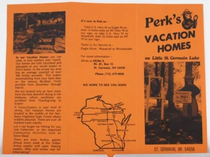 Perk's Vacation Homes Brochure. Little St. Germain Lake. St. Germain, Wisconsin. - Picture 1 of 4