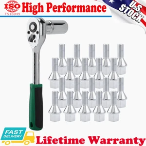 For Chrysler Dodge Jeep Hex Head Bolts For Aluminum Wheels Set Of 20 w/ Wrench - Picture 1 of 12