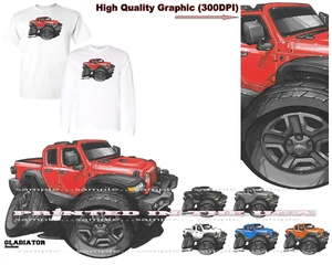 Gladiator Truck New 4X4 Model Paint Colors DigiRods Cartoon Car Art T Shirt - Afbeelding 1 van 6