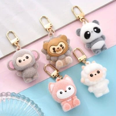 Adorable Soft Plush Keyring Animal Panda Fox Sheep Mini Keychain for Purse Bag - Image 1 of 4