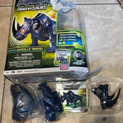 Mega Bloks Magnext Magna-Saurs Woolly Rhino Building Set 29557 Complete - Image 1 of 2