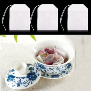 100pcs Disposable Empty Tea Bags 5.5 X 7cm Drawstring Paper Teabags Tea Filter - Picture 1 of 5