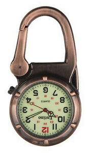 Entino Brand Antique Copper Clip on Carabiner Sturdy FOB Watch Military Style