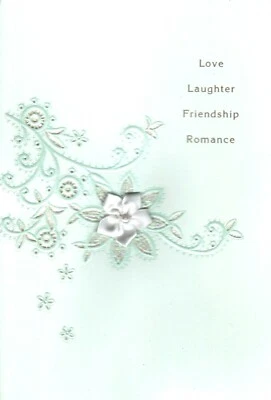 Tarjeta de felicitación Happy Anniversary Wihes Love Laughter Romance Amistad Sello Foto 1 de 3