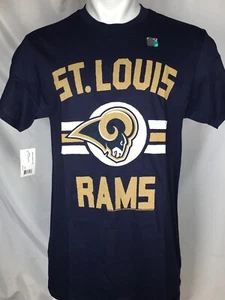 St Louis Rams NFL Team Apparel T-Shirt Men's Navy Blue Halfback Tee NWT - Picture 1 of 13
