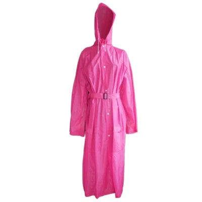 Women's Raincoat waterproof long with separated Hood and Belt,resusable - Image 1 of 4