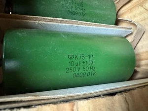 10.0uF +/-10% 250V K75-10 PIO Audio Capacitor USSR lot 2pcs+ - Picture 1 of 2