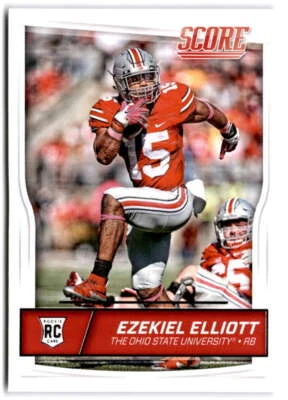 2016 Score Rookies #344 EZEKIEL ELLIOTT  RC Rookie Ohio State Buckeyes  - Image 1 of 2