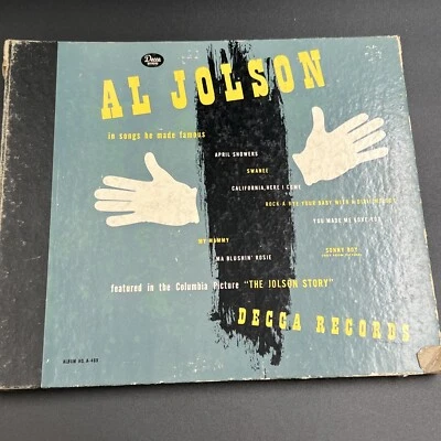Al Jolson In Songs He Made Famous Decca 78 Vinyl Holder 4 Holder Case Only Foto 1 de 4