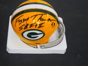 FUZZY THURSTON SIGNED RIDDELL MINI THROWBACK HELMET INSCRIBED "SBI & II" PSA COA - Picture 1 of 2