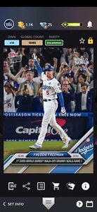 MLB Bunt 24 Digital Card Topps NOW 10.25  Dodgers Fredi Freeman World Series GM1 - Picture 1 of 2