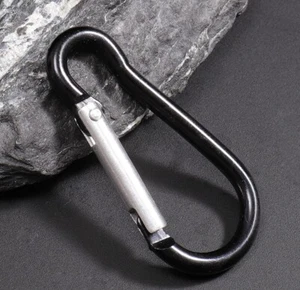 10 Stück kleine schwarze Karabiner Camping Druckfeder Karabiner Haken Schlüsselanhänger Ring TOP - Bild 1 von 6