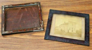 Square Frames Vintage antique OLD glass inclusions bubbles ASIS for parts HO - Picture 1 of 11