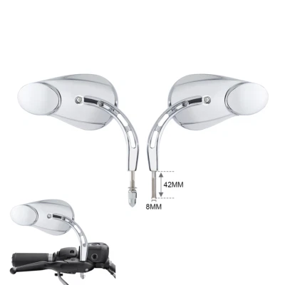 Espejos retrovisores laterales cromados de 8 mm aptos para Harley Softail Deluxe FLSTN 2005-2016 Foto 1 de 4