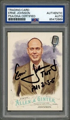Ernie Johnson SIGNED 2016 Allen & Ginter Card #203 Sportscaster Slab Auto PSA  - Image 1 of 2