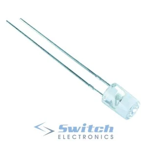 Flat Top 5mm Water Clear LED Round Cylinder - White Red Blue Green Yellow Amber - Picture 1 of 2