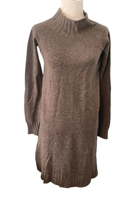 Hawico Scottish 100% Cashmere Turtleneck Dress •S• Brown Sweater Scotland $1195 - Image 1 of 4