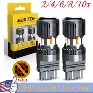 2/4X AUXITOLED Turn Signal Light Rear 3157 3156 3457 Amber Canbus No Hyper Flash - Picture 1 of 29