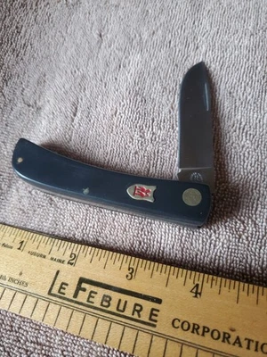 Kissing Crane KC 5011 Single Blade Folding Knife Crane Logo On Black Handle - Image 1 of 4