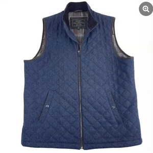 Jos A Bank Reserve Mens Vest Wool Blend Navy Herringbone Corduroy Collar Sz XL - Picture 1 of 7