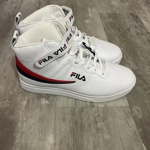 FILA Vulc Größe 10,5 Kunstleder weiß marine rot High Top Sneaker Herren Schuhe - Bild 1 von 7