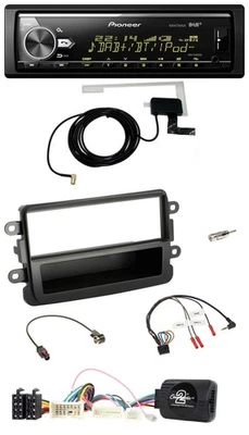 Pioneer Bluetooth DAB USB Lenkrad Autoradio für Dacia ab 2012 schwarz - Bild 1 von 4