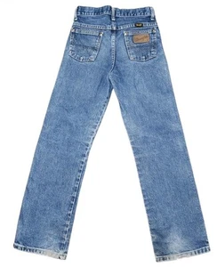 Wrangler Vtg Straight Leg Jeans Boys Size 11 Reg Naturally Distressed Cowboycore - Picture 1 of 8