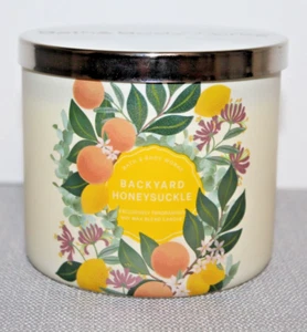 Bath & Body Works BACKYARD HONEYSUCKLE 3-Wick Candle 14.5 oz - Picture 1 of 3