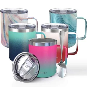 Stainless Steel Insulated Travel Mug 12 oz Vacuum Insulated Coffee Cup with H... - Picture 1 of 5