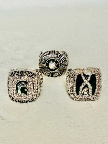 3 PCS Michigan State Spartans Championship Ring Set, US Ship Cover