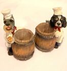 Vintage Resin Puppy Chefs Toothpick Holders